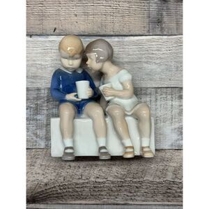 Bing & Grondahl Porcelain Figurine 2175 Unfair Treatment Children Bench Denmark
